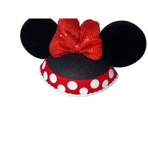 Disney Minnie Mouse Red Black Polka Dot Ears Headband